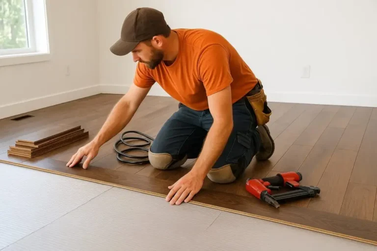 Professional hardwood flooring installation by Serna Builders in California